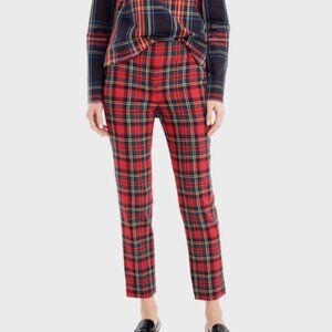 J Crew Tartan Black Red Plaid Cameron Pants Size 6P